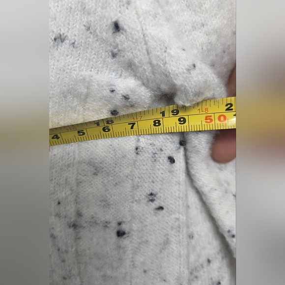 John + Jenn Sz Small Cream Knit Speckled Open Pocket Longline Cardigan Sweater - Picture 11 of 13
